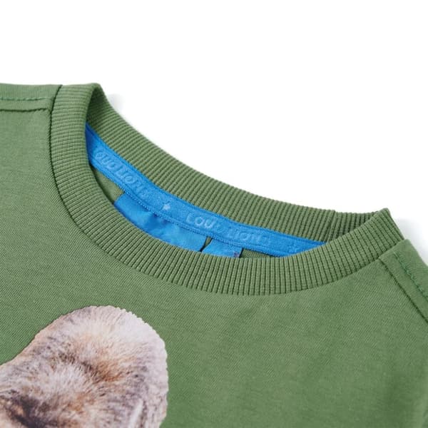 T-shirt med långa ärmar för barn ljus khaki 104 - Toppar för barn
