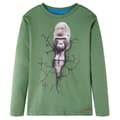 Miniatyrbillede 1 af 8: Langærmet T-shirt til børn str. 128 lys kakifarve -  Toppe til børn