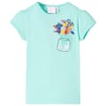 Miniatyrbild 1 av 8: T-shirt för barn ljus mintgrön 128 -  Toppar för barn