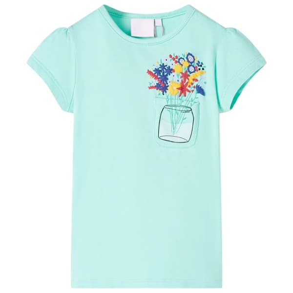 T-shirt för barn ljus mintgrön 128 -  Toppar för barn