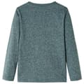 Miniatyrbild 3 av 8: T-shirt med långa ärmar för barn mörkgrön melange 128 -  Toppar för barn