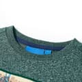 Miniatyrbild 4 av 8: T-shirt med långa ärmar för barn mörkgrön melange 128 -  Toppar för barn