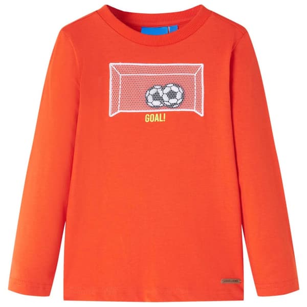 T-shirt med långa ärmar för barn stark orange 116 -  Toppar för barn