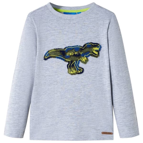 T-shirt med långa ärmar för barn grå melange 104 -  Toppar för barn