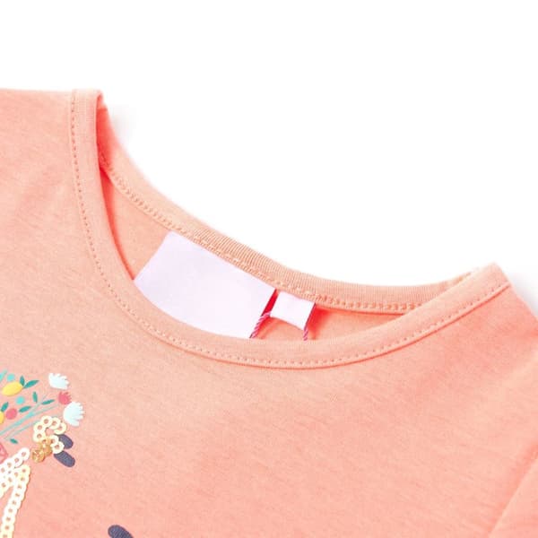 T-shirt för barn neonkorall 128 -  Toppar för barn