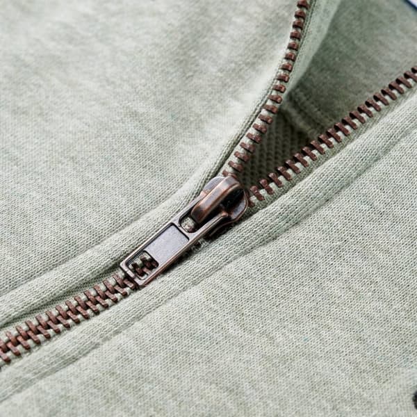 Barnhoodie med dragkedja khaki melange 128 - Toppar för barn