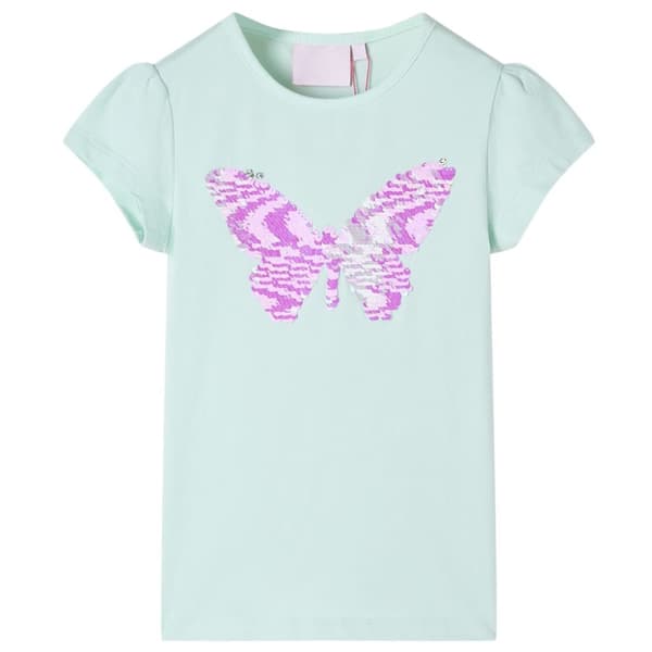 T-shirt med formade ärmar för barn ljus mintgrön 116 -  Toppar för barn