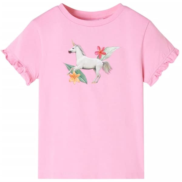 T-shirt med korta ärmar för barn ljus rosa 104 - Toppar för barn