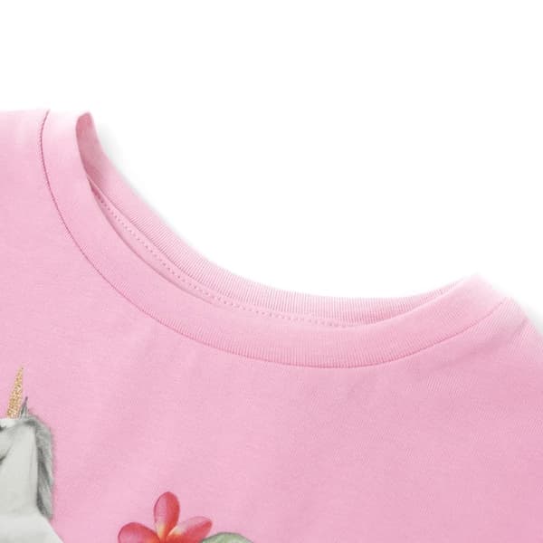 T-shirt med korta ärmar för barn ljusrosa 128 - Toppar för barn