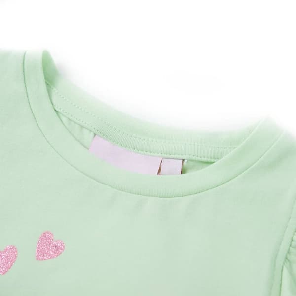 T-shirt med volangärmar för barn mjuk grön 104 -  Toppar för barn