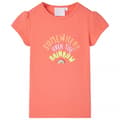 Miniatyrbillede 2 af 8: T-shirt til børn str. 128 koralfarvet -  Toppe til børn