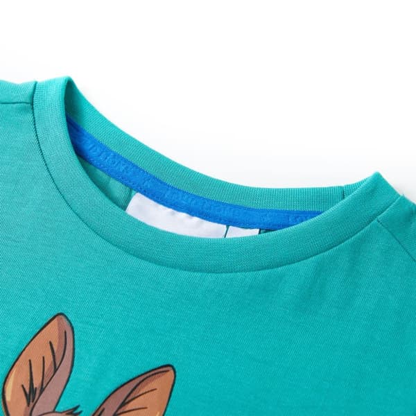 T-shirt med korta ärmar för barn mörk mintgrön 128 - Toppar för barn