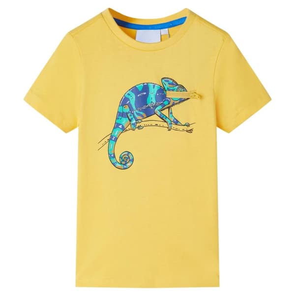 T-shirt med korta ärmar för barn ljus ockra 128 -  Toppar för barn