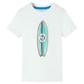 Miniatyrbillede 1 af 8: Kortærmet T-shirt til børn str. 116 ecrufarvet -  Toppe til børn