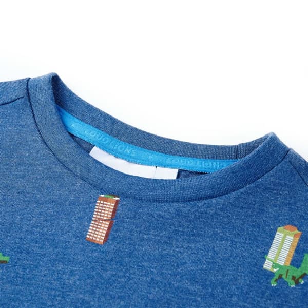 T-shirt för barn mörkblå melerad 104 - Toppar för barn
