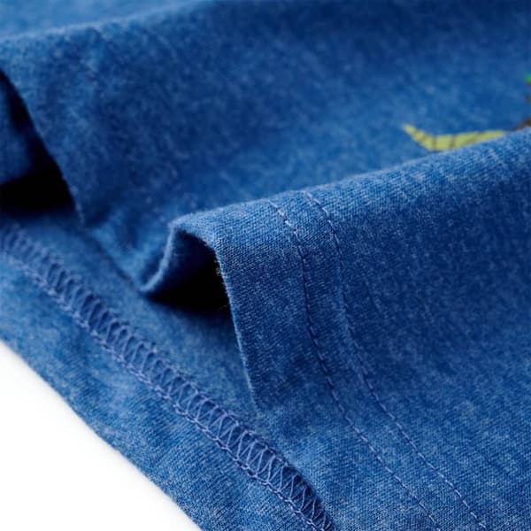 T-shirt för barn mörkblå melerad 104 - Toppar för barn