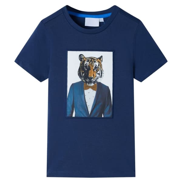 T-shirt med korta ärmar för barn mörkblå 104 - Toppar för barn