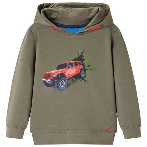 Tröja med huva för barn khaki 104 -  Toppar för barn