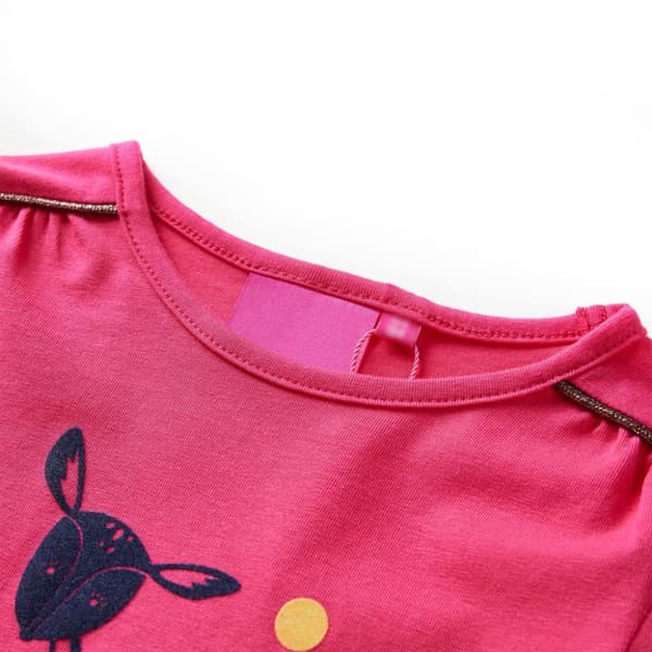 T-shirt med långa ärmar för barn stark rosa 116 -  Toppar för barn