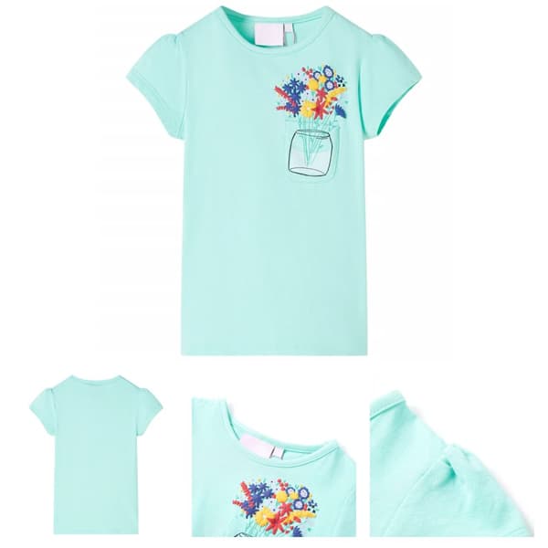 T-shirt för barn ljus mintgrön 116 -  Toppar för barn