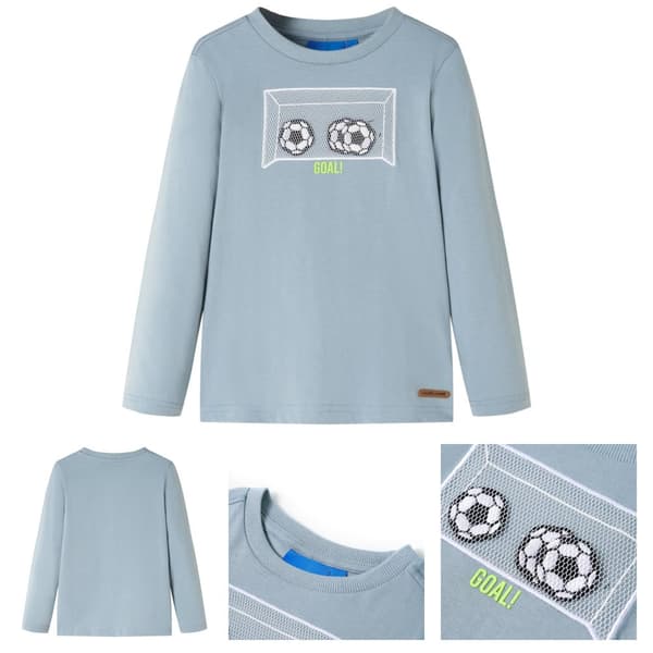 T-shirt med långa ärmar för barn ljusblå 128 - Toppar för barn
