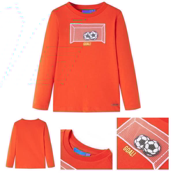 T-shirt med långa ärmar för barn stark orange 128 - Toppar för barn
