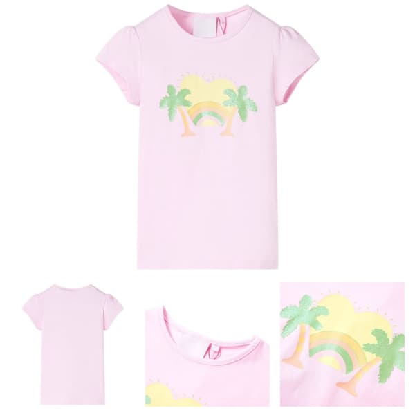 T-shirt för barn ljusrosa 128 - Toppar för barn