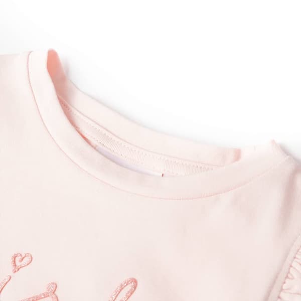 T-shirt til børn str. 116 med flæser lyserød -  Toppe til børn