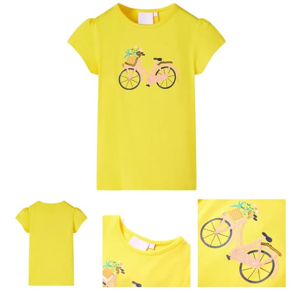 T-shirt til børn str. 128 gul -  Toppe til børn