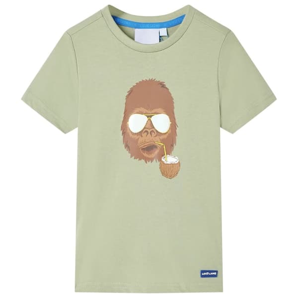 T-shirt med korta ärmar för barn ljus khaki 116 - Toppar för barn