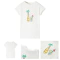 Miniatyrbillede 1 af 8: T-shirt til børn str. 128 ecrufarvet -  Toppe til børn