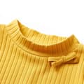 Miniatyrbild 4 av 8: T-shirt med långa ärmar för barn ribbstickad mörk ockra 116 -  Toppar för barn