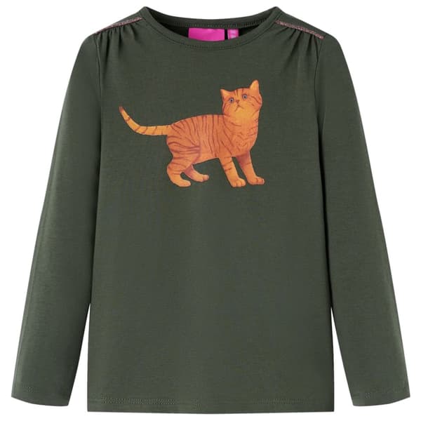 T-shirt med långa ärmar för barn khaki 116 -  Toppar för barn