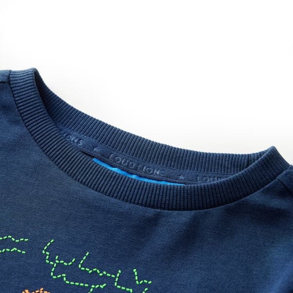 T-shirt med långa ärmar för barn marinblå 104 - Toppar för barn