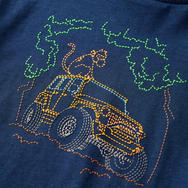 T-shirt med långa ärmar för barn marinblå 104 - Toppar för barn