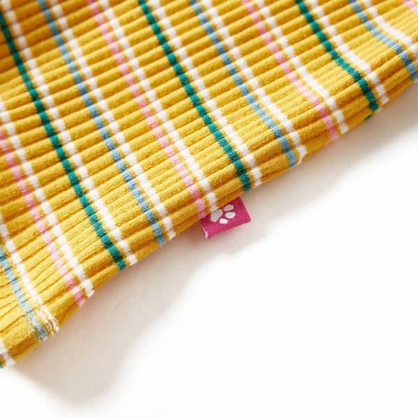 T-shirt med långa ärmar för barn polokrage ockra 128 - Toppar för barn