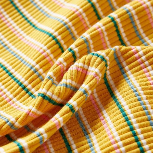T-shirt med långa ärmar för barn polokrage ockra 128 - Toppar för barn