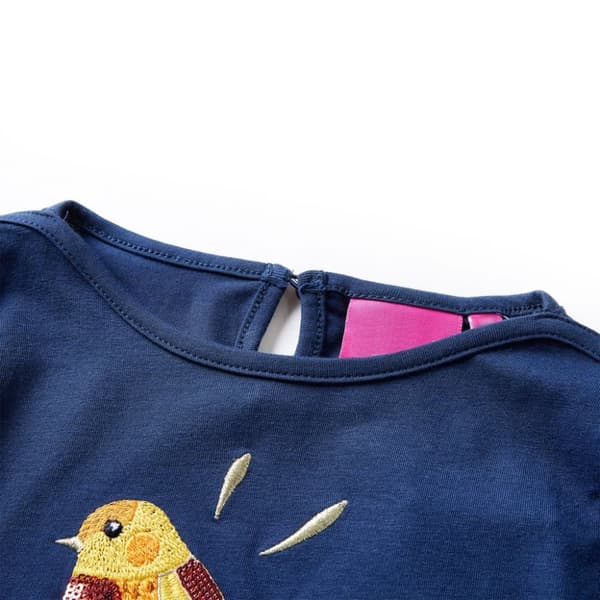 T-shirt med långa ärmar för barn marinblå 128 -  Toppar för barn