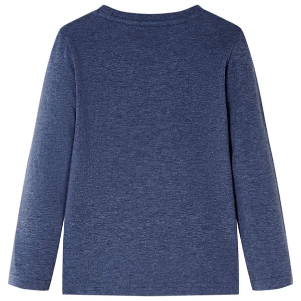 T-shirt med långa ärmar för barn blå melange 128 - Toppar för barn