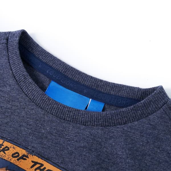 T-shirt med långa ärmar för barn blå melange 128 - Toppar för barn