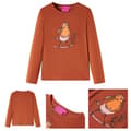 Miniatyrbillede 1 af 8: Langærmet T-shirt til børn str. 116 cognacfarvet -  Toppe til børn