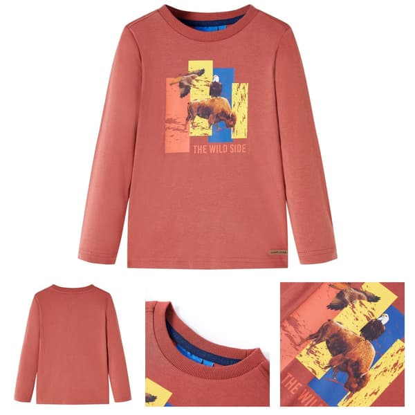 T-shirt med långa ärmar för barn henna 116 -  Toppar för barn