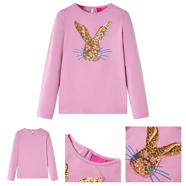 T-shirt med långa ärmar för barn ljus rosa 116 - Toppar för barn