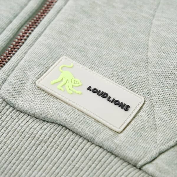 Barnhoodie med dragkedja khaki melange 116 -  Toppar för barn