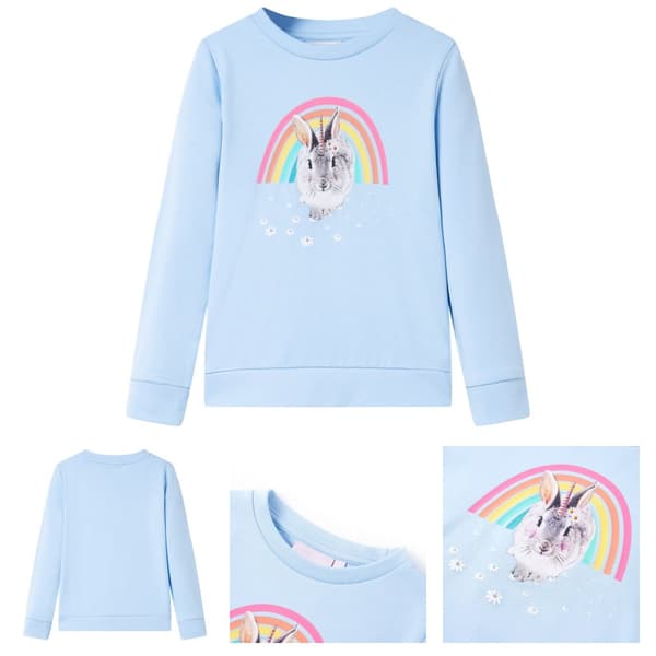 Sweatshirt til børn str. 128 lyseblå - Toppe til børn