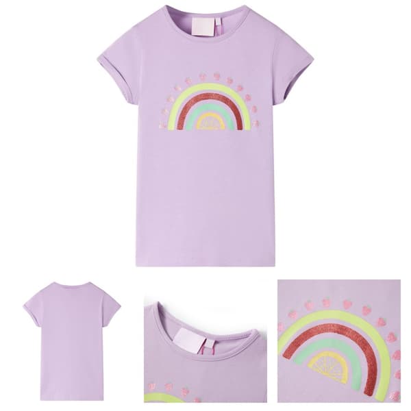 T-shirt för barn ljus lila 116 -  Toppar för barn