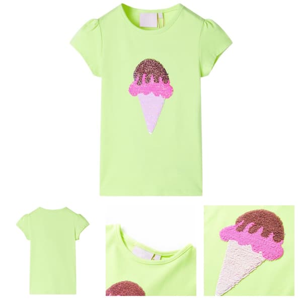 T-shirt til børn str. 128 neongul -  Toppe til børn