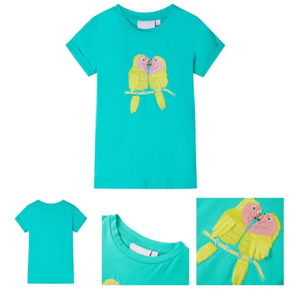 T-shirt för barn mintgrön 116 -  Toppar för barn