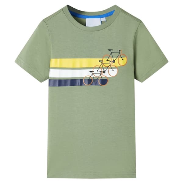 T-shirt med korta ärmar för barn ljus khaki 128 -  Toppar för barn