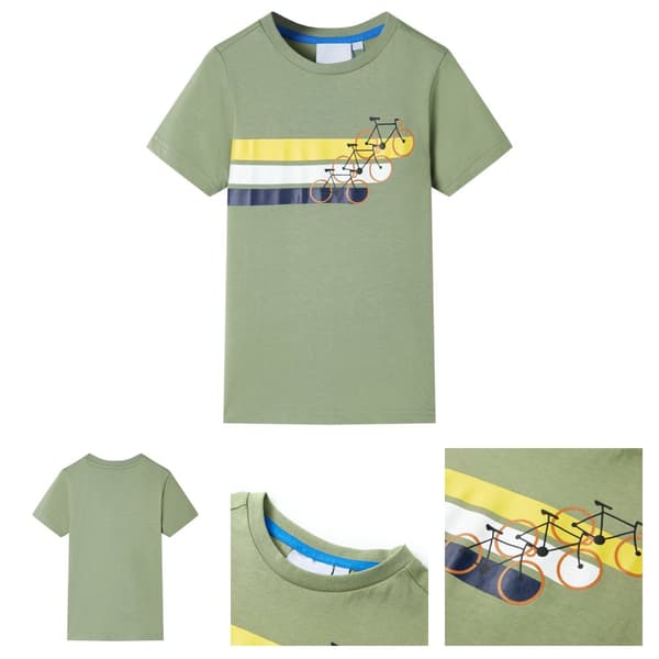 T-shirt med korta ärmar för barn ljus khaki 128 -  Toppar för barn